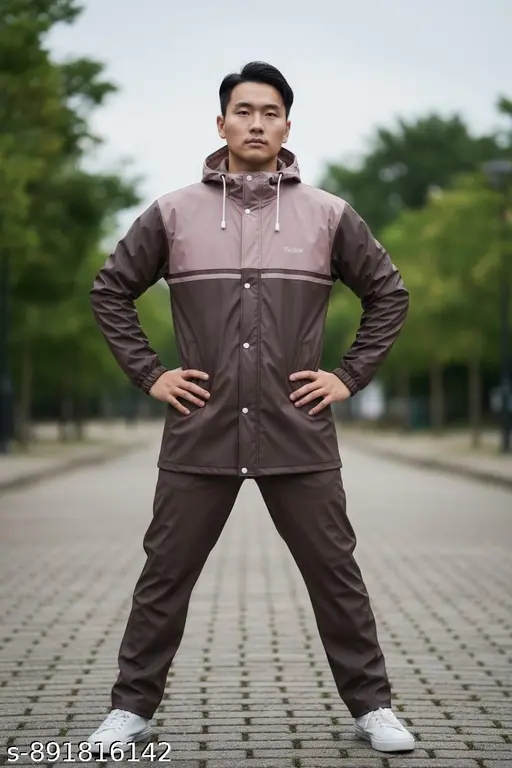Men's Waterproof Plastic Raincoat  Hooded & Lightweight multicolor