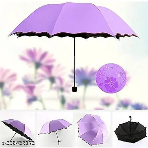 Multicolor Magic Umbrella with Water Activated Flower Print – Premium Color Changing Rain Umbrella Waterproof Windproof Lightweight Folding Umbrella for Girls Women Stylish Use